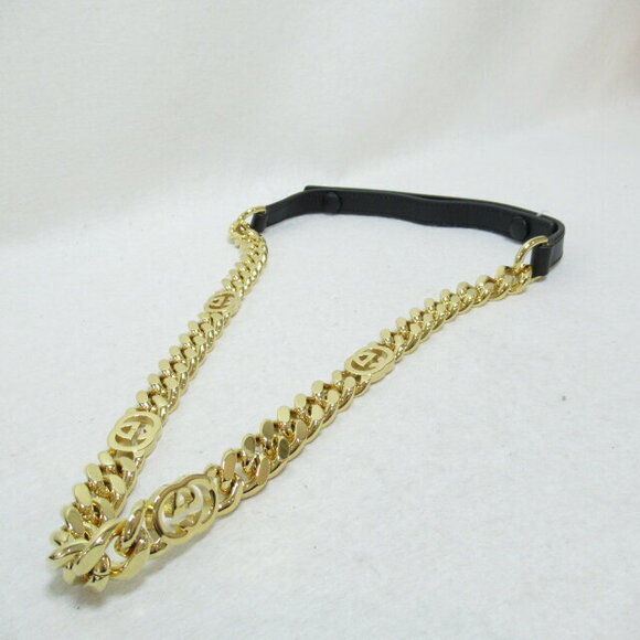 Gucci Chain Shoulder Bag Calfskin Leather Black - Picture 8 of 10